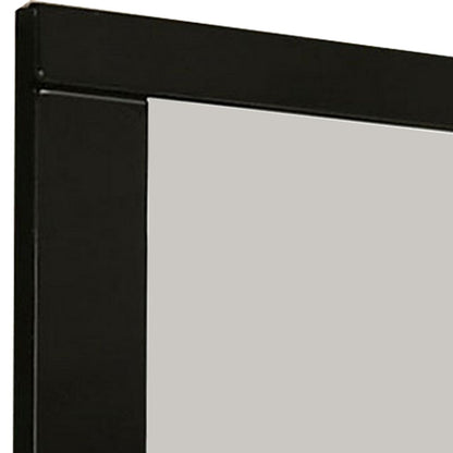 Cari 37 Inch Rectangular Mirror with Wooden Frame, Black - View 4