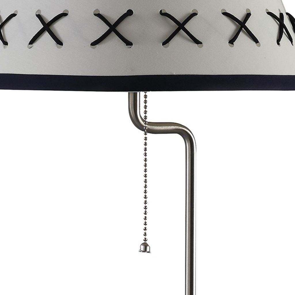 Table Lamp with Wireless Charging and USB Port, Silver - View 3