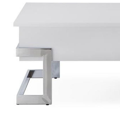 Wooden Coffee Table With Lift Top Storage Space, White - View 5