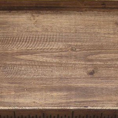 Rough Sawn Textured Rectangular Wooden Ruler Tray, Set of 3, Brown - View 3