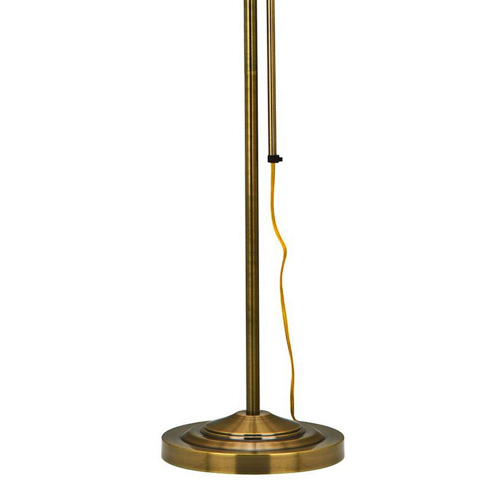 Metal Rectangular Floor Lamp with Adjustable Pole, Gold - View 4