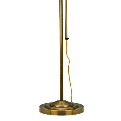 Metal Rectangular Floor Lamp with Adjustable Pole, Gold - View 4