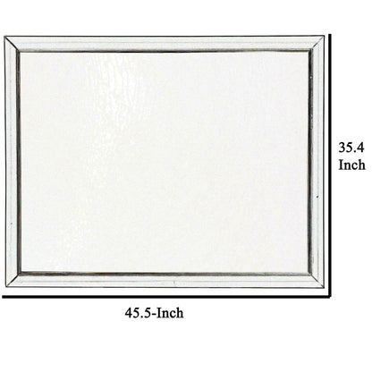 Rectangular Wood Encased Dresser Top Mirror, Champagne Silver - View 5