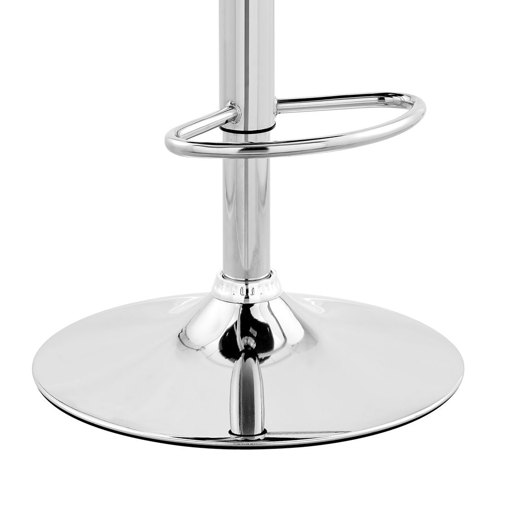 Faux Leather Adjustable Swivel Bar Stool, Walnut and Cream - View 4