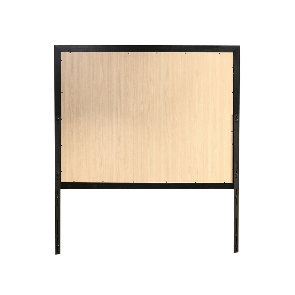 47 Inch Wood Mirror, Landscape Frame, Classic, Black - View 3