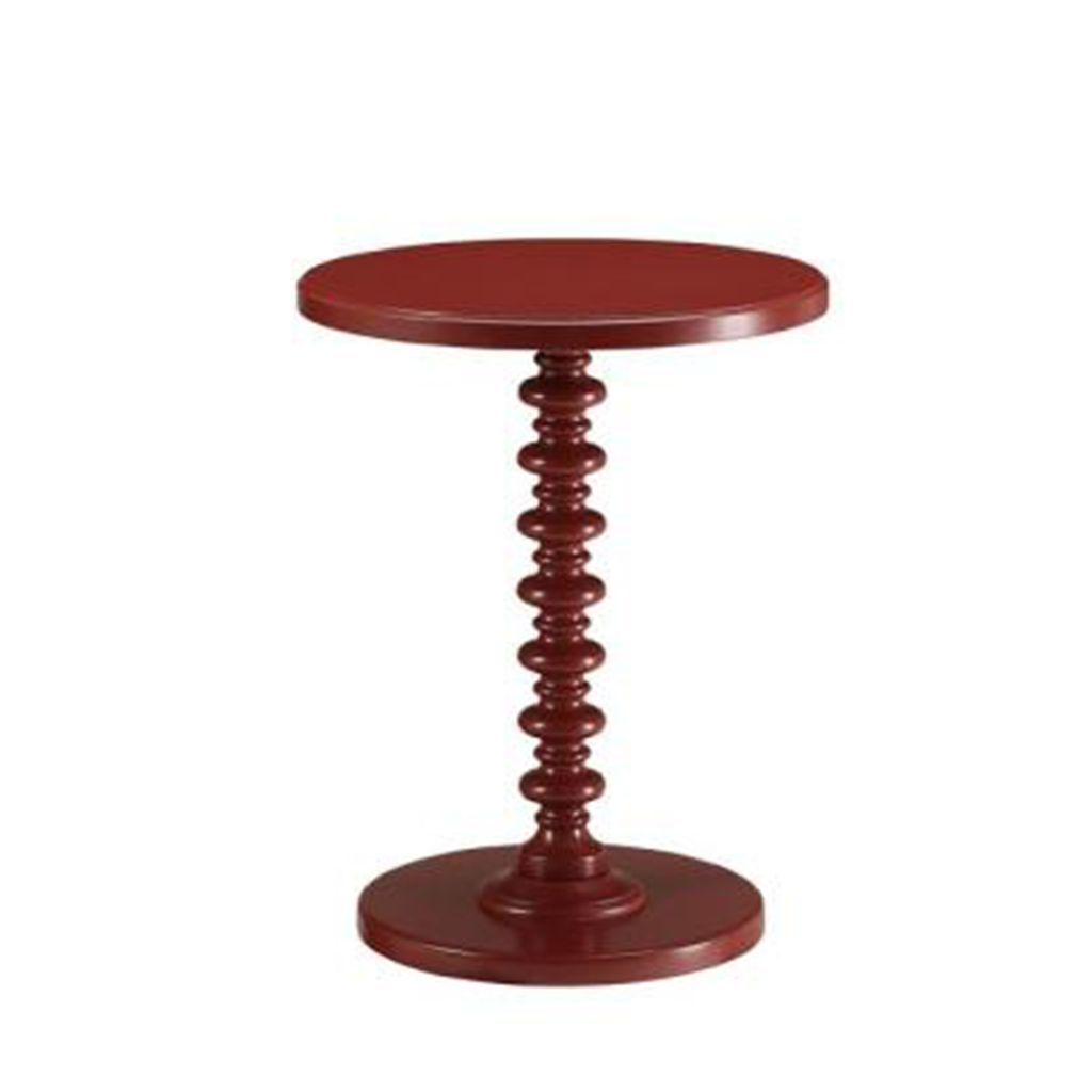 Astonishing Side Table With Round Top, Red - View 5