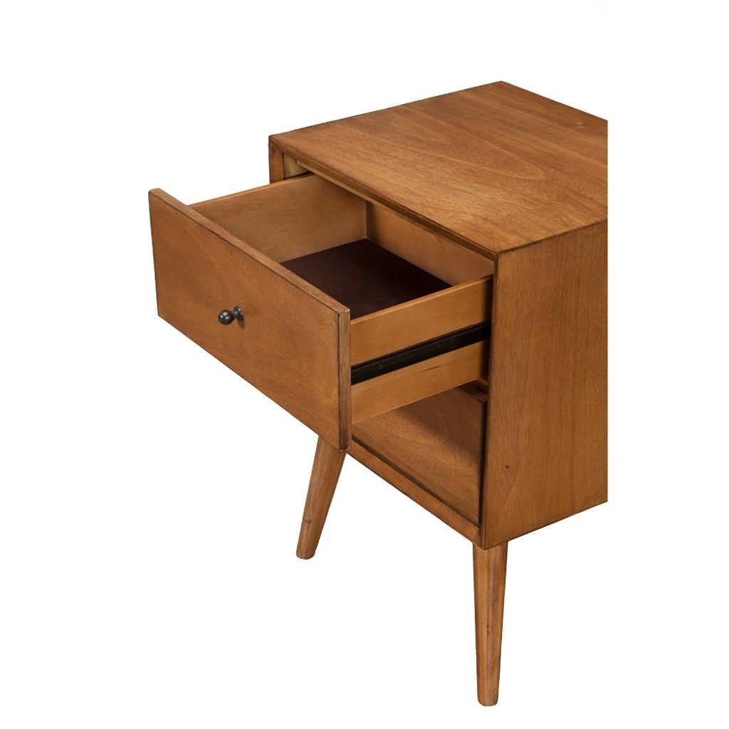 Mid Century Mahogany Wood Nightstand, Acron - View 3