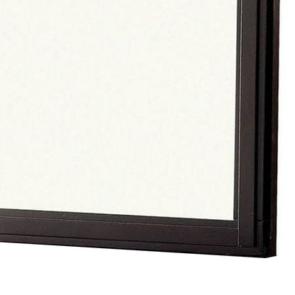 38 Transitional Style Square Wooden Frame Mirror, Espresso - View 4