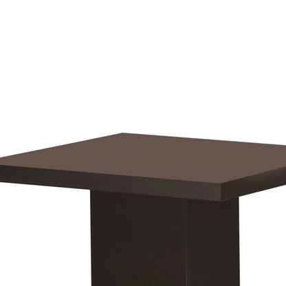 Contemporary End Table With Pedestal Base, Cappuccino Brown - View 3