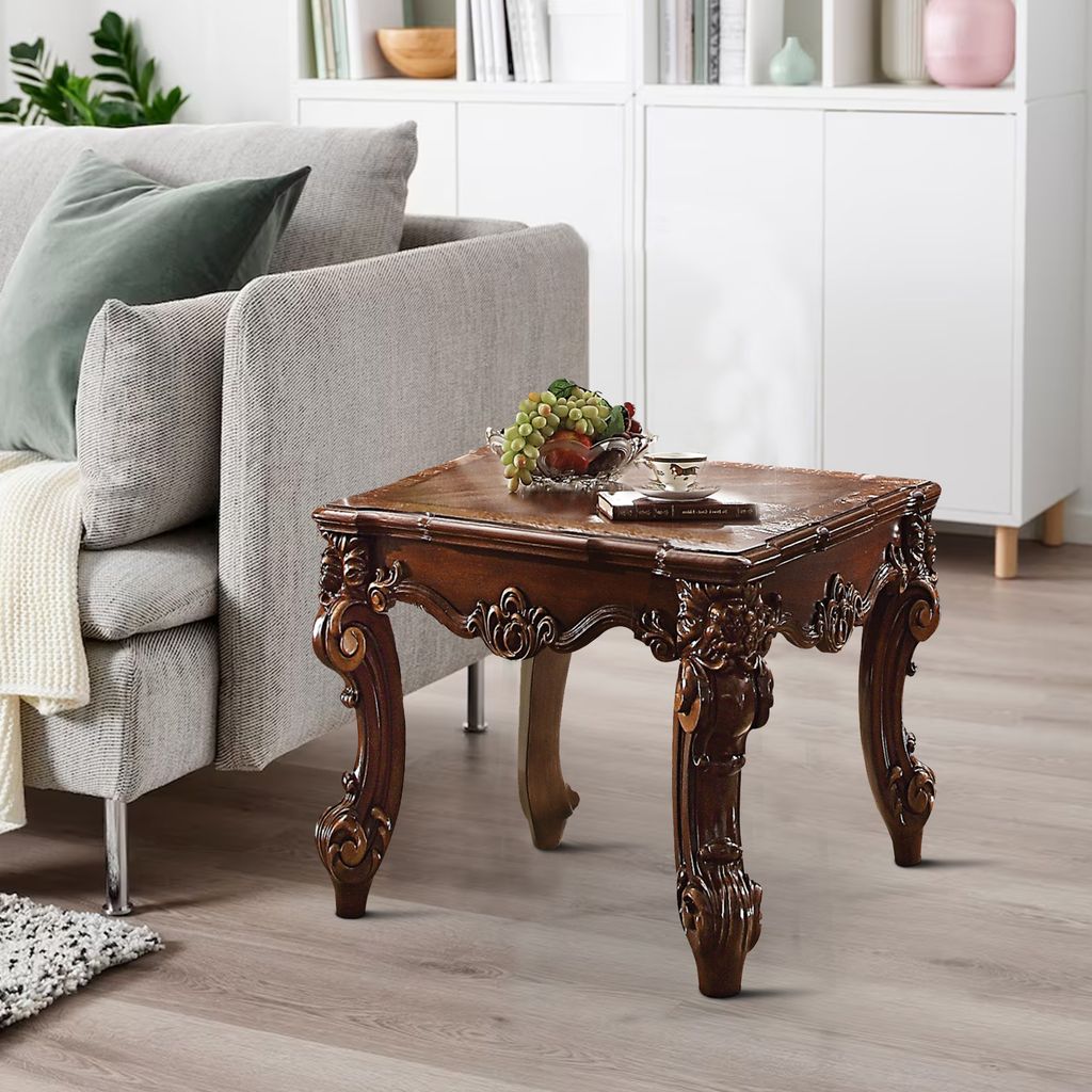 Wooden End Table in Cherry Brown - View 7