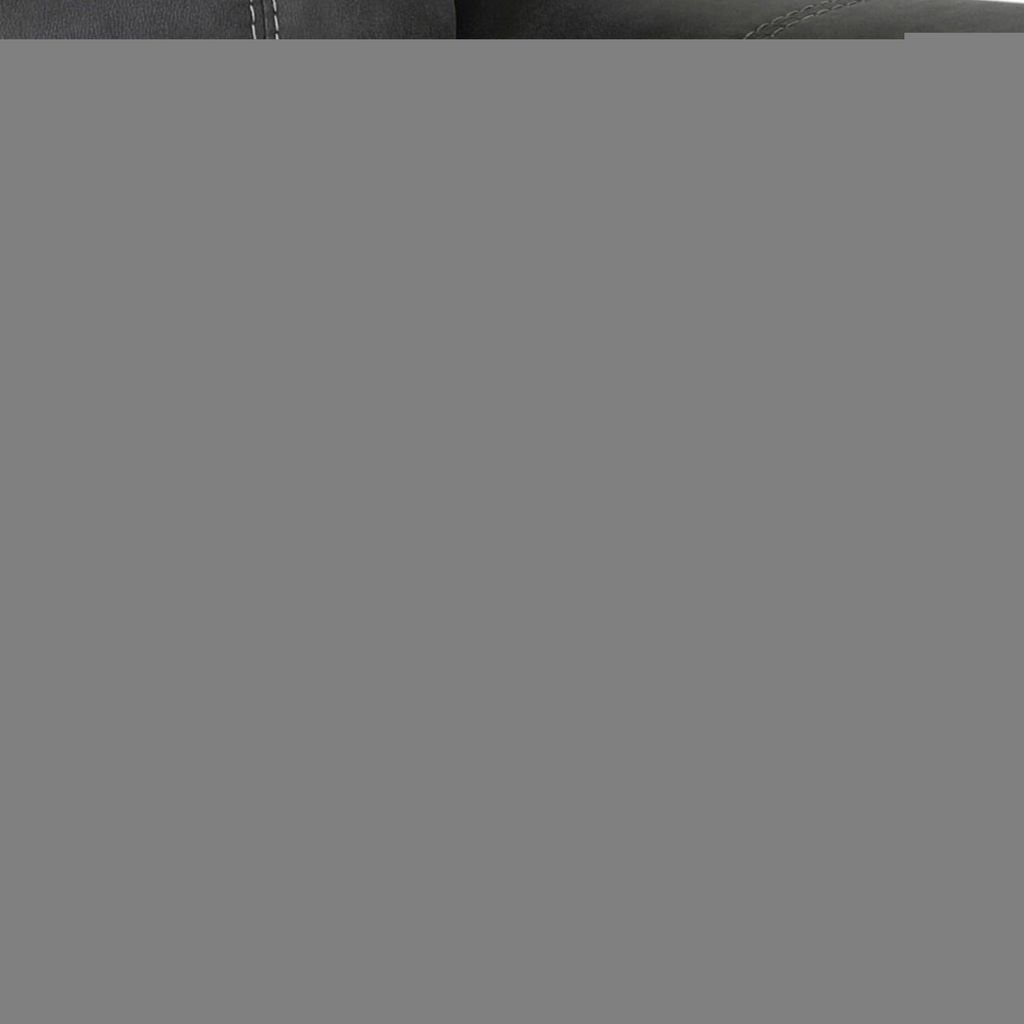 Lenard 41 Inch Manual Gliding Recliner, Piped Details, Charcoal Gray, Black - View 3