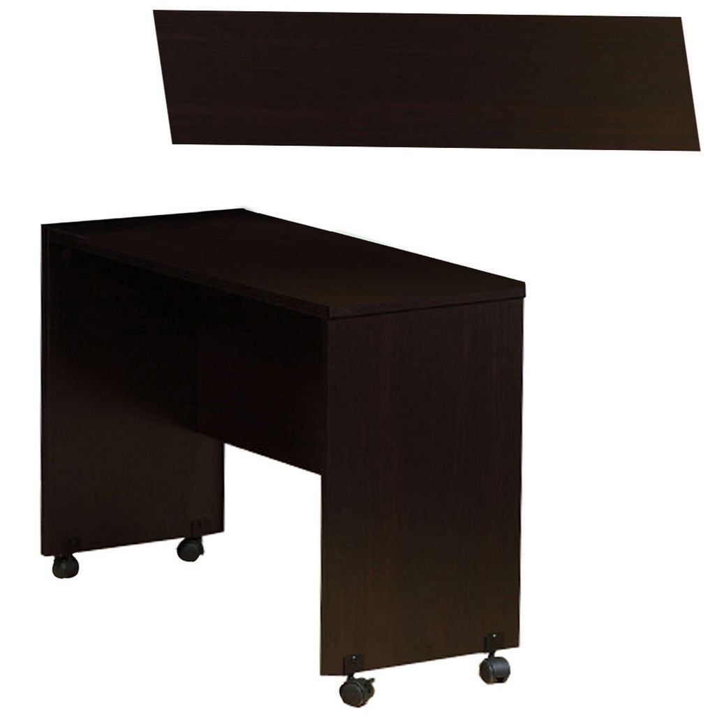 Stylish Dark Brown Finish Desk Return With Spacious Display Top. - View 5