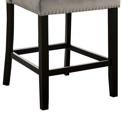 Counter Height Side Chair with Padded Seating, Set of 2, Gray - View 4
