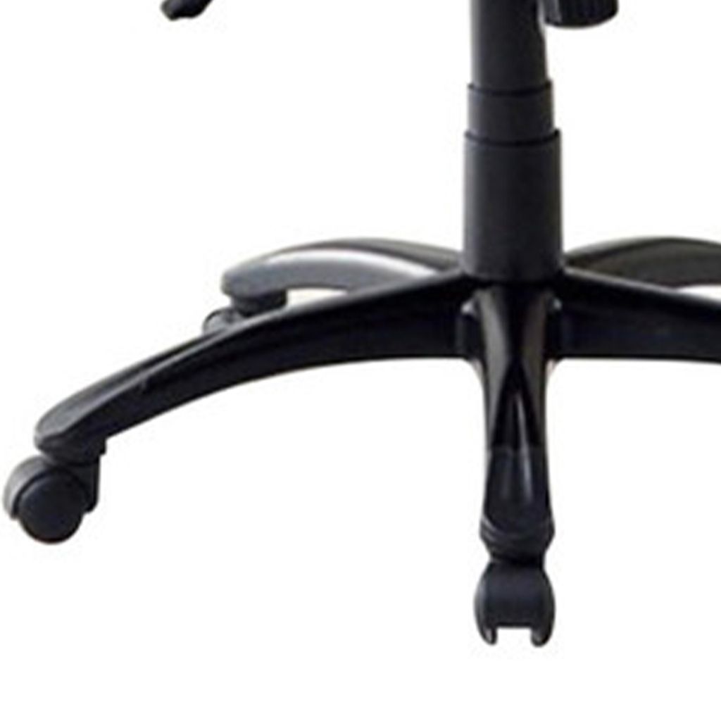 Leatherette Gaming Chair with Padded Armrests and Adjustable Height, Black - View 5