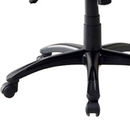 Leatherette Gaming Chair with Padded Armrests and Adjustable Height, Black - View 5
