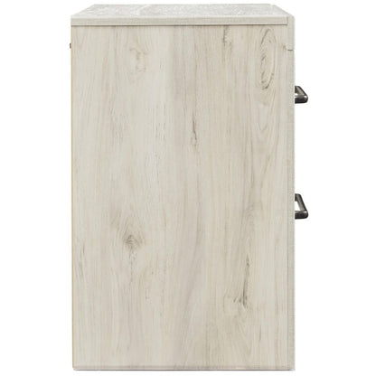 Transitional Wooden Two Drawer Setup Nightstand with Bar Handles, White - View 2