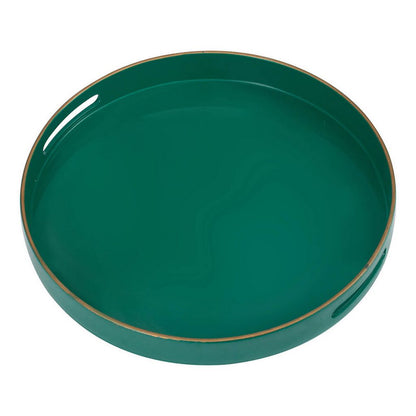 Mimosa Round Tray With Cutout Handles, Green - View 4