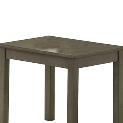 3 Piece Transitional Coffee Table and End Table with Block Legs, Gray - View 3