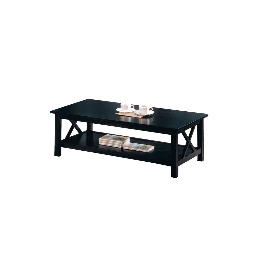 Wooden Table Set With X Design On Sides, Pack Of Three, Dark Brown - View 3