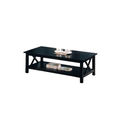 Wooden Table Set With X Design On Sides, Pack Of Three, Dark Brown - View 3