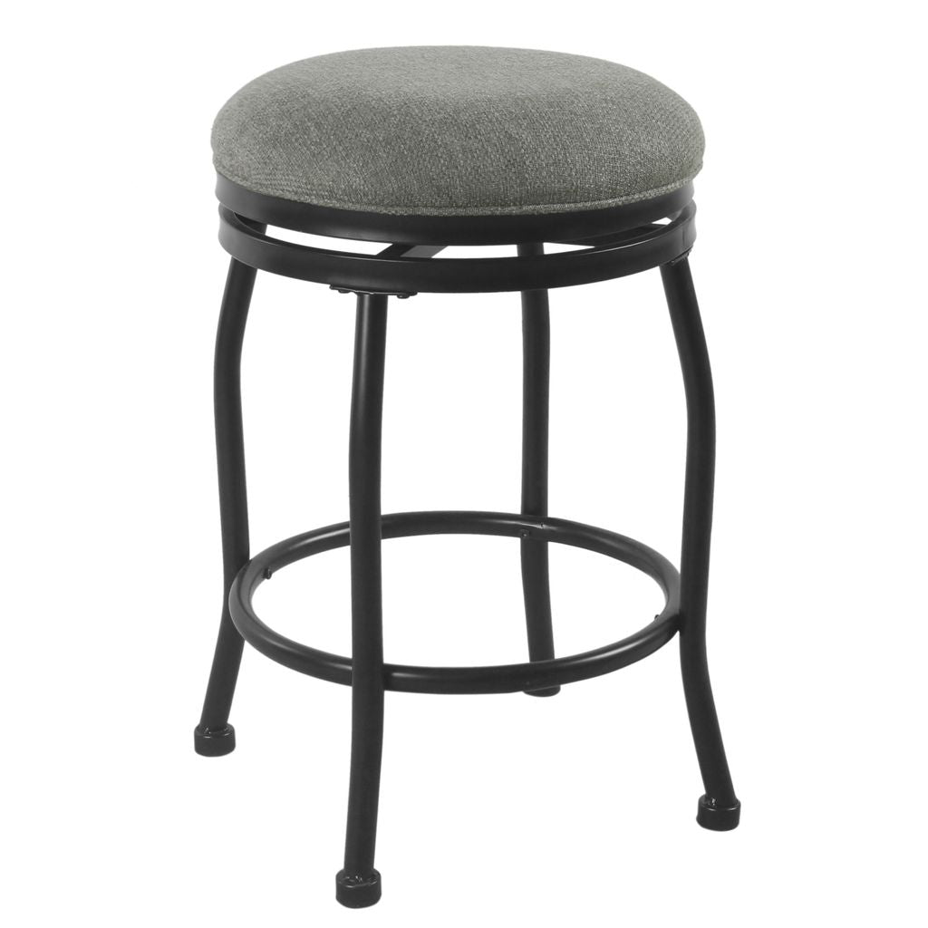 Metal Counter Stool with Swivelling Fabric Padded Seat, Beige and – Grey