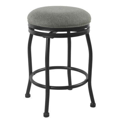 Metal Counter Stool with Swivelling Fabric Padded Seat, Beige and – Grey