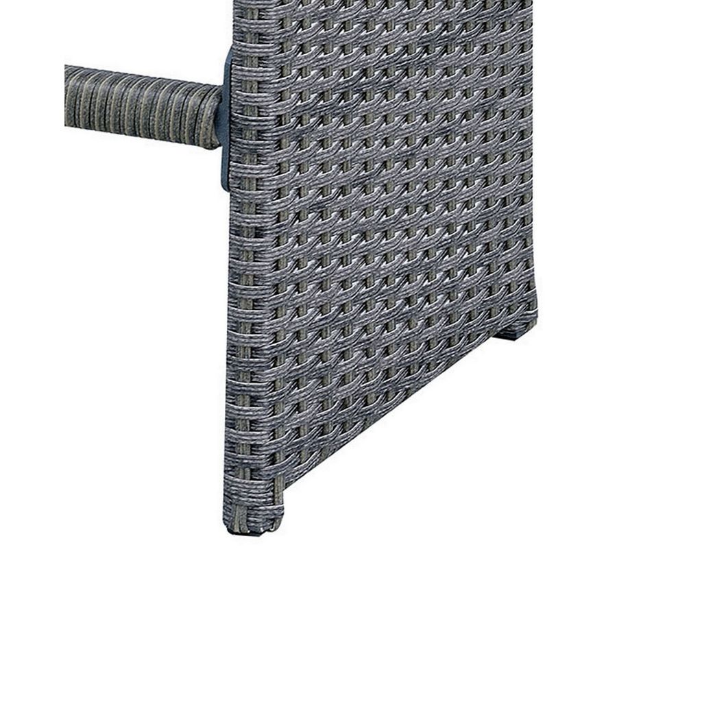 6 Piece Patio Bar Stool In Aluminum Wicker Frame And Padded Fabric Seat, Gray - View 6