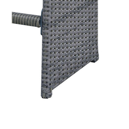 6 Piece Patio Bar Stool In Aluminum Wicker Frame And Padded Fabric Seat, Gray - View 6