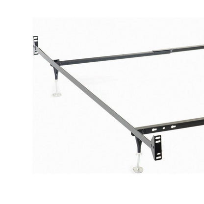 Nit Multisize Bed Frame, Twin or Full, 4 Legs with Glides, Black Metal - View 4