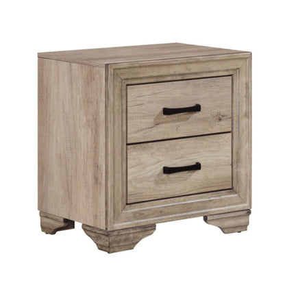 Wooden Night Stand With 2 Drawers In Brown - View 3
