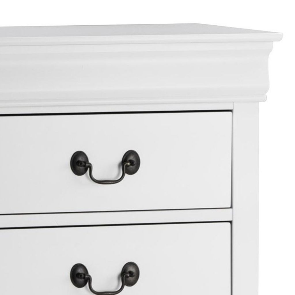 Wooden Night Stand With 2 Spacious Drawers White - View 4