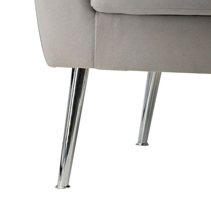 30 Inch Modern Accent Sofa chair, Curved, Ivory Fabric Upholstery - View 4