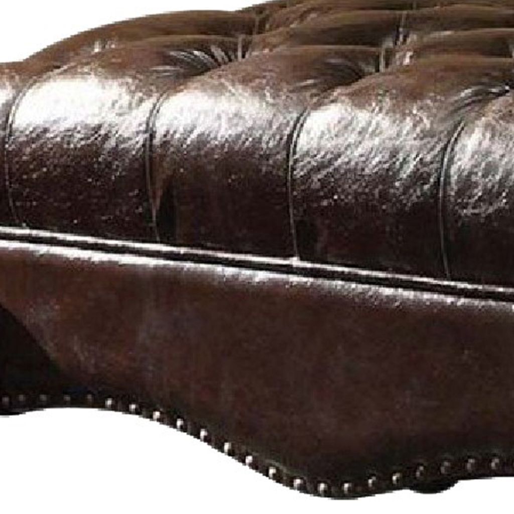 Majestic Ottoman, 2 Tone Dark Brown & Cherry Oak - View 4