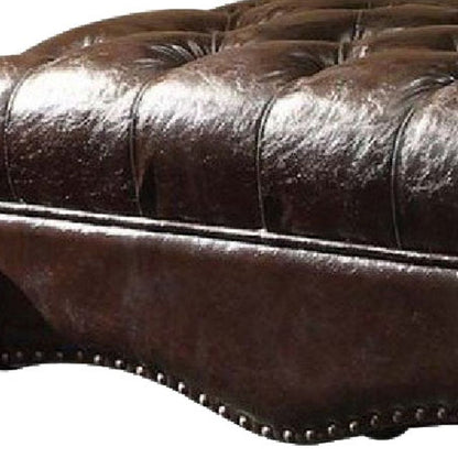Majestic Ottoman, 2 Tone Dark Brown & Cherry Oak - View 4