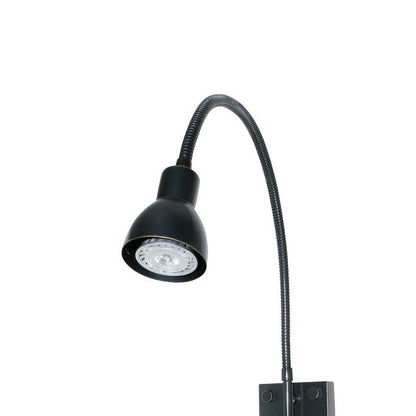 Metal Round Wall Reading Lamp with Plug In Switch, Black - View 2