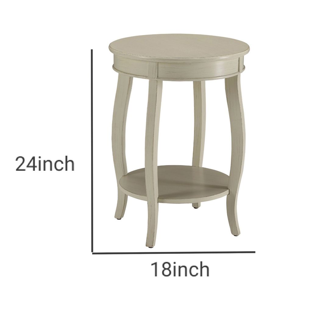 Fashionable Side Table, Antique White - View 5