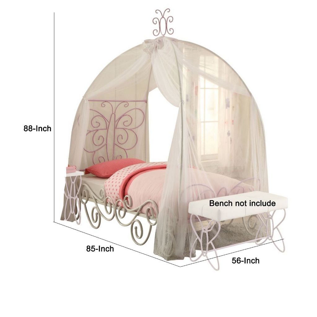 Angel Full Bed with Canopy, White & Purple - View 6