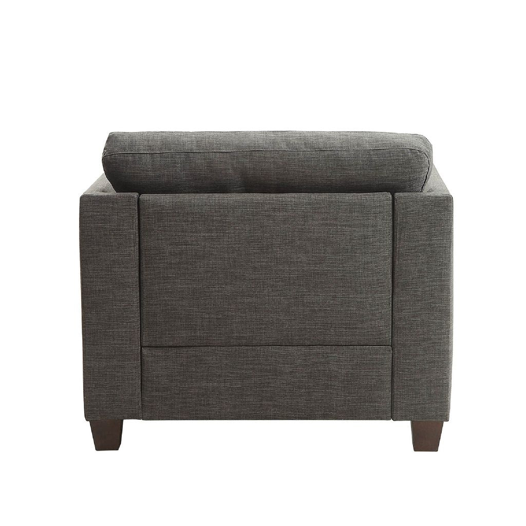 34 Inch Wide Nailhead Fabric Upholstered Accent Chair, Gray - View 5