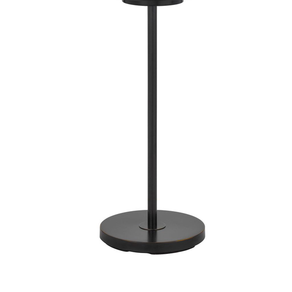 62 Inch Metal Floor Lamp, Tray, Dimmer,  2 USB Ports, Bronze - View 5