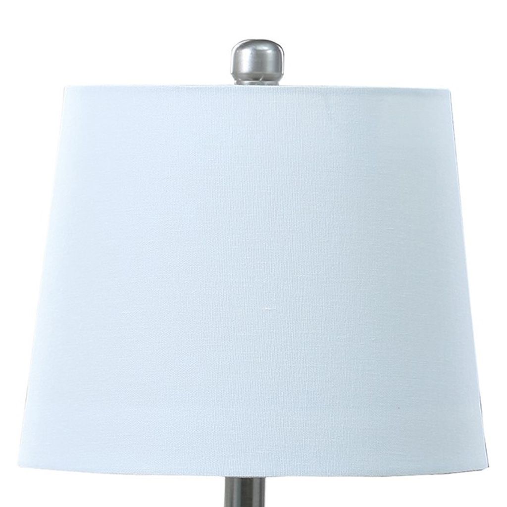 22 Inch Accent Table Lamp, Cactus Designed Body, Metal Base, Blue, White - View 3