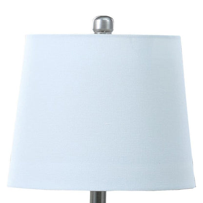 22 Inch Accent Table Lamp, Cactus Designed Body, Metal Base, Blue, White - View 3