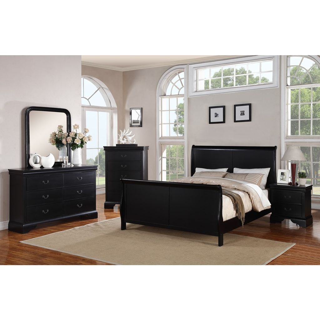 Attractive Pine Wood Night Stand,Black - View 3
