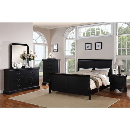 Attractive Pine Wood Night Stand,Black - View 3