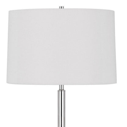 Ava 61 Inch Modern Floor Lamp, Glass Tray Table, 1 USB Port, Glossy, Chrome - View 2