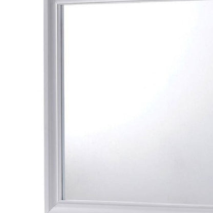 Wall Mirror with Molded Wooden Frame, White - View 4