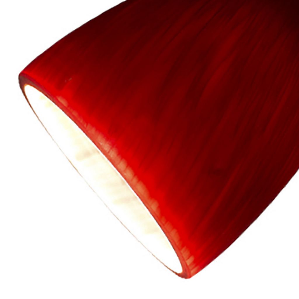 Hand Blown Glass Shade Track Light Head with Metal Frame, Red and Silver - View 4