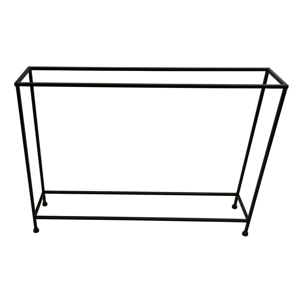 Aurelia 48 Inch Console Sofa Table, Artisanal Hammered Antique Bronze Tray Top, Industrial Black Iro - View 5