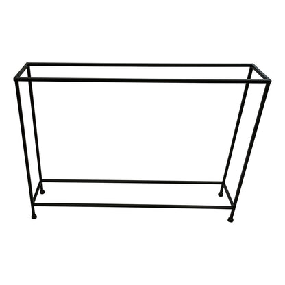 Aurelia 48 Inch Console Sofa Table, Artisanal Hammered Antique Bronze Tray Top, Industrial Black Iro - View 5