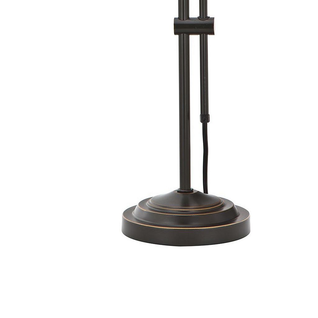 Metal Rectangular Desk Lamp with Adjustable Pole, Black - View 4