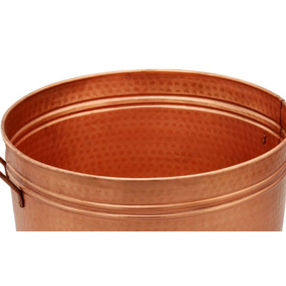 Hammered Pattern Galvanized Farmhouse Style Tub, Copper - View 3